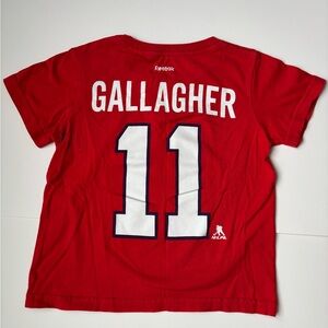 Reebok Montréal Canadiens Kids T-Shirt Brendan Gallagher 11 Red Logo 4T